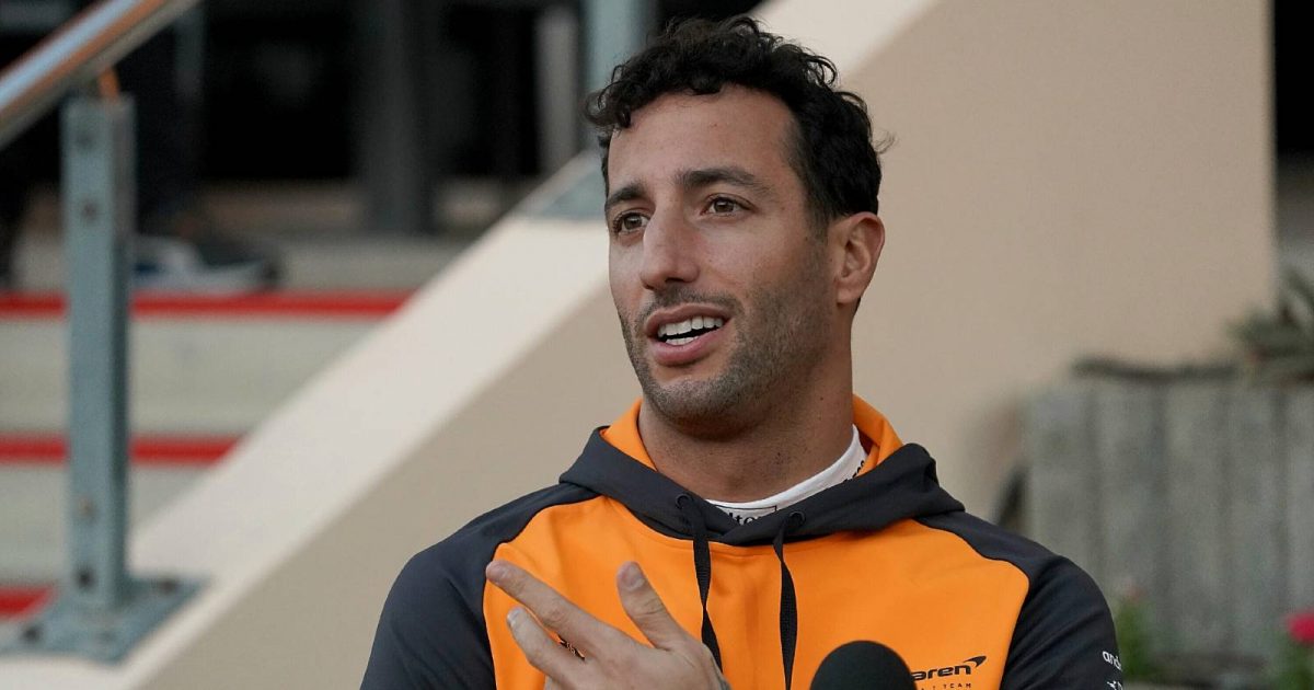 Daniel Ricciardo being interviewed. Bahrain March 2022.