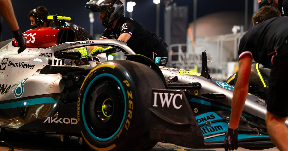 Lewis Hamilton back in the pits. Bahrain March 2022
