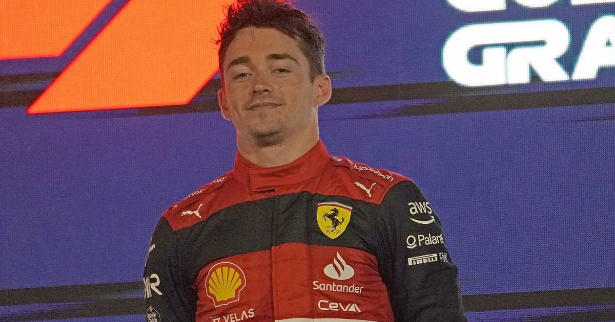 Charles Leclerc, Ferrari, with a sly smile. Bahrain, March 2022.