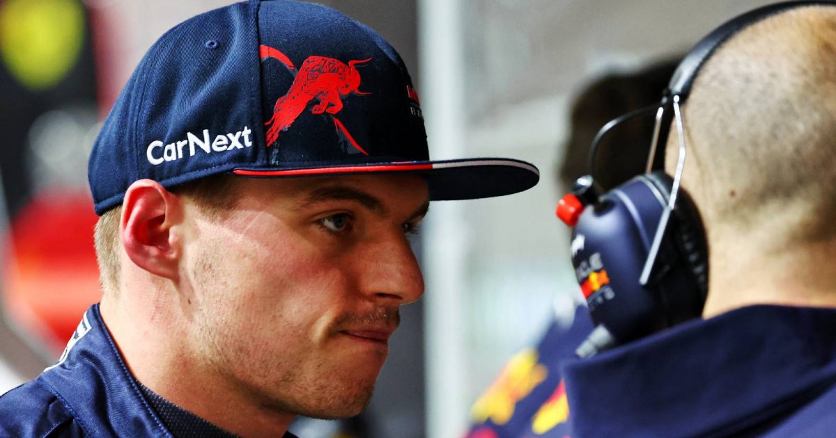 Red Bull's Max Verstappen looking serious. Saudi Arabia March 2022.