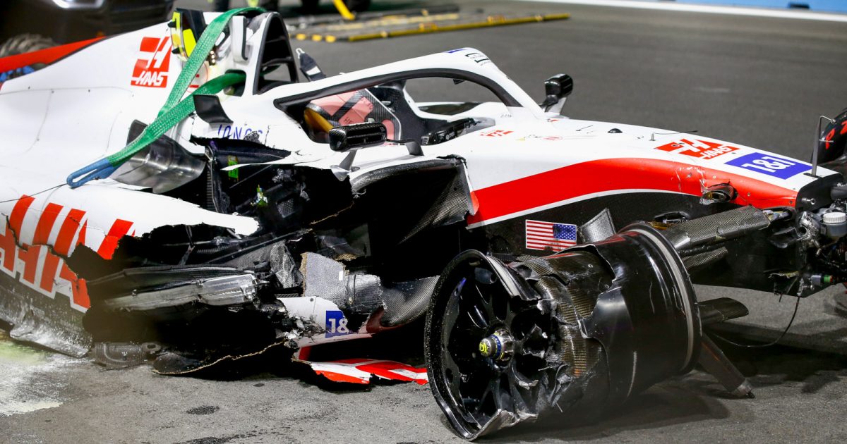 Mick Schumacher wrecked Haas VF-22. Saudi Arabia March 2022