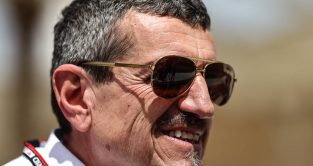 Guenther Steiner, Haas principal, smiling. Bahrain March 2022.