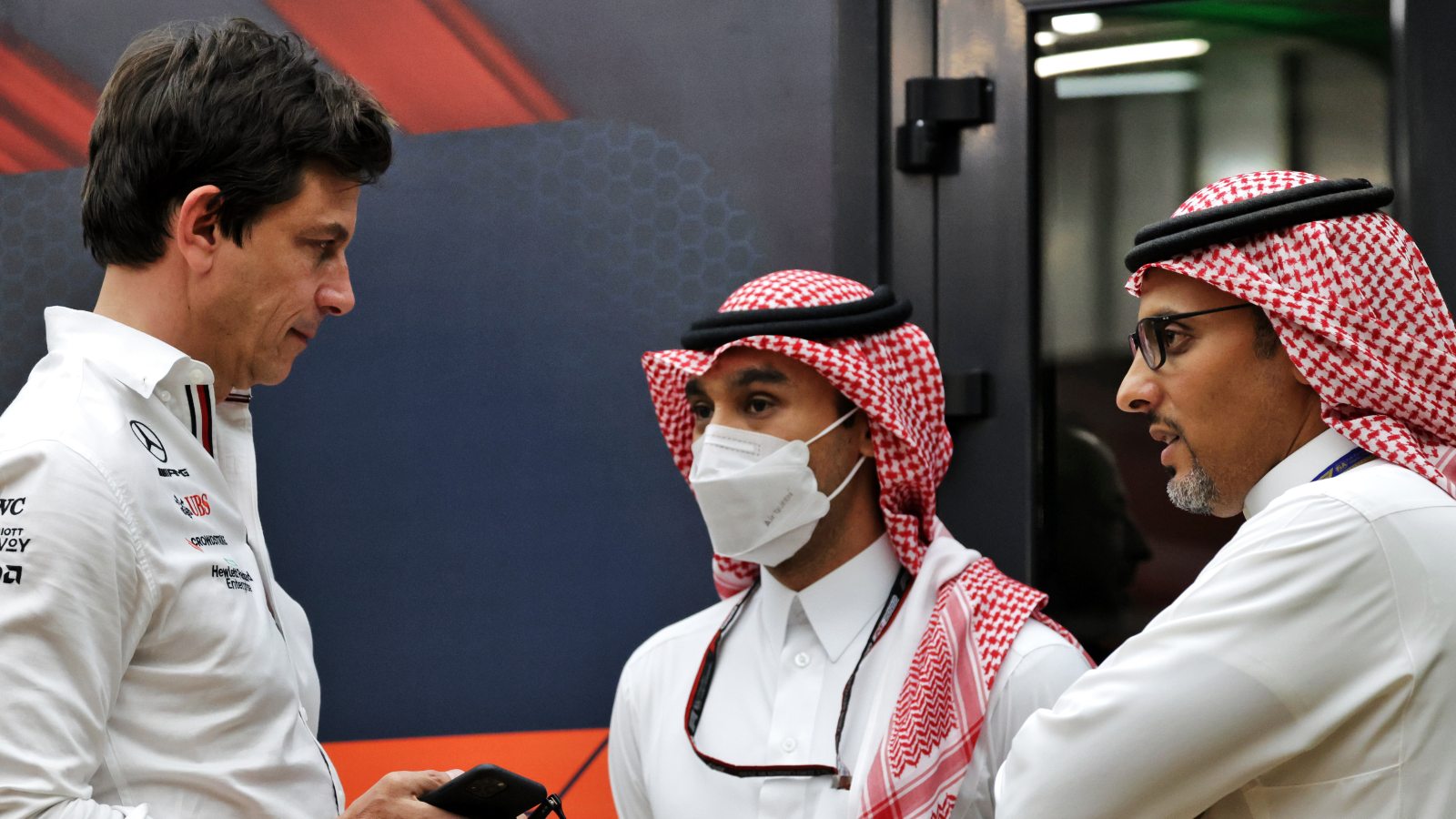 Toto Wolff speaking during the Saudi Arabian Grand Prix. Saudi Arabia, March 2022.