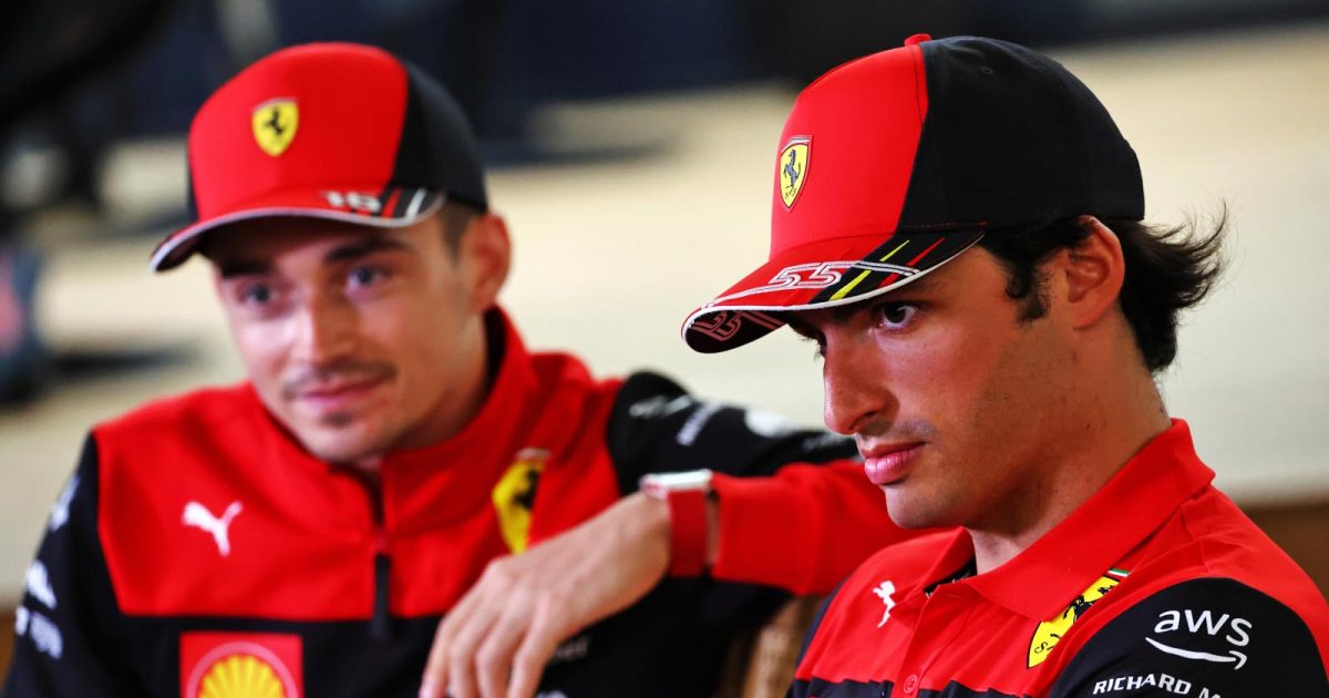 Ferrari drivers Charles Leclerc and Carlos Sainz in an interview. Jeddah March 2022.