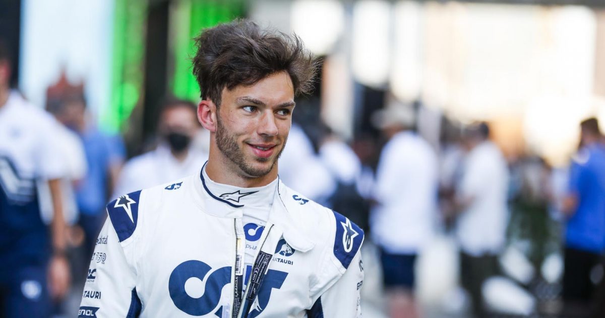 Pierre Gasly in the pit lane. Jeddah March 2022.