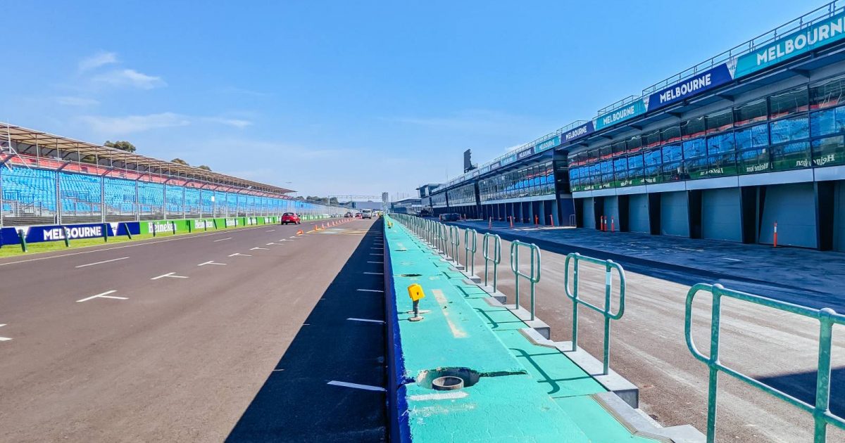 The Albert Park track being prepared for the Australian Grand Prix. April 2022.