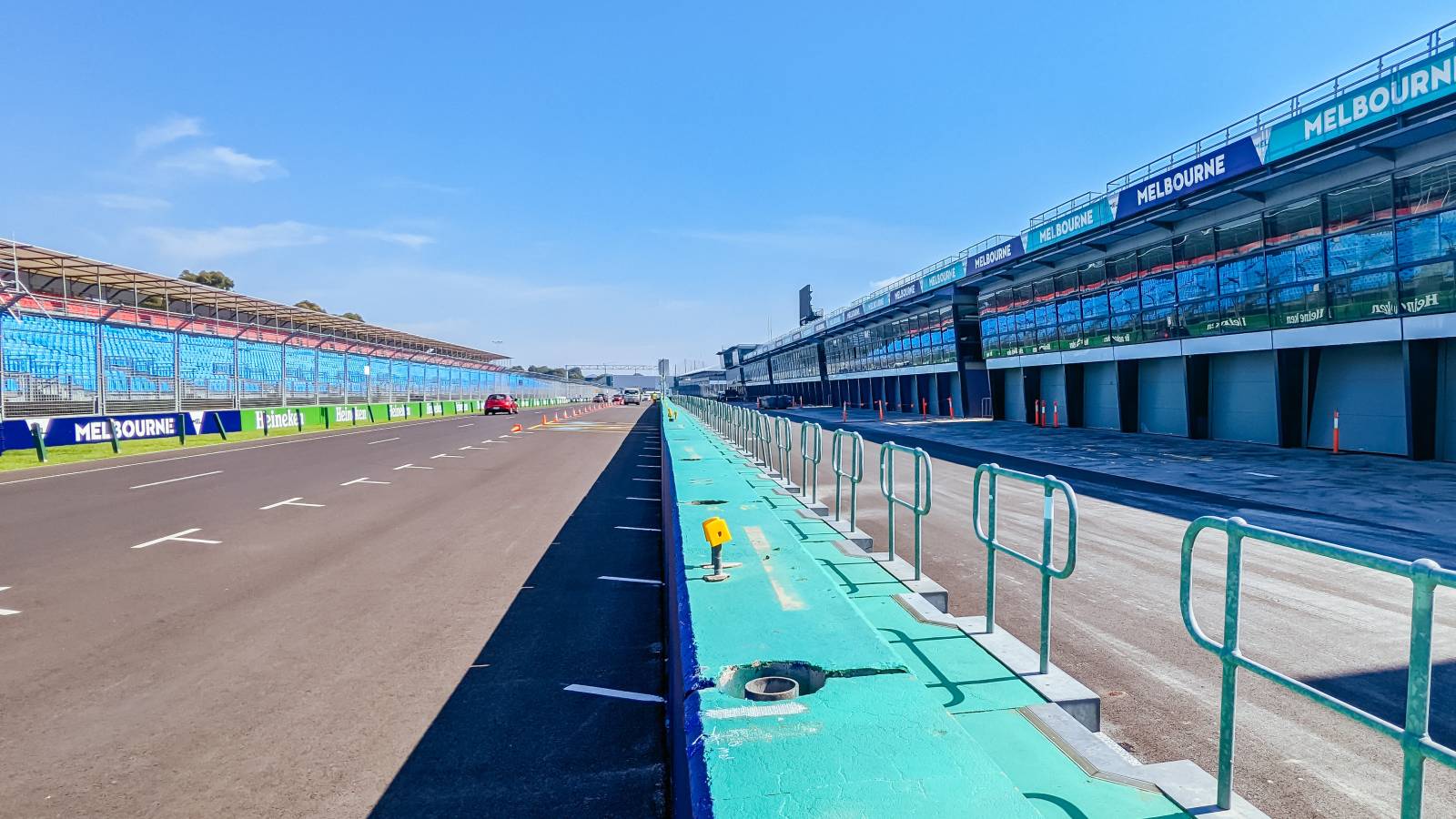 The Albert Park track being prepared for the Australian Grand Prix. April 2022.