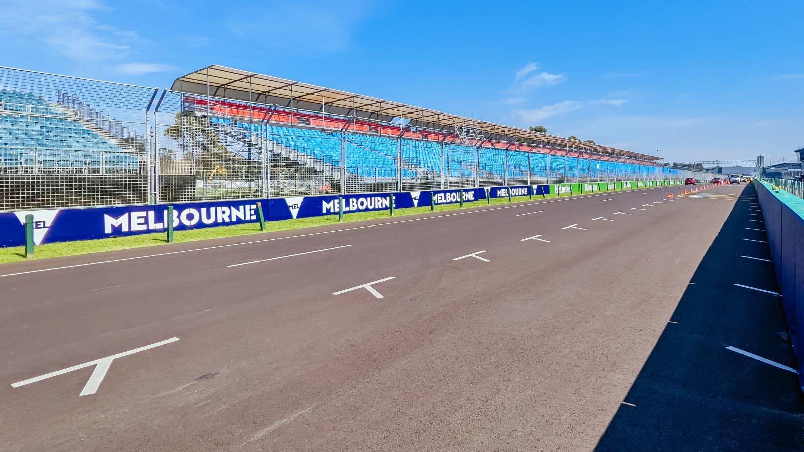 The Albert Park main straight pre-Australian Grand Prix. April 2022.
