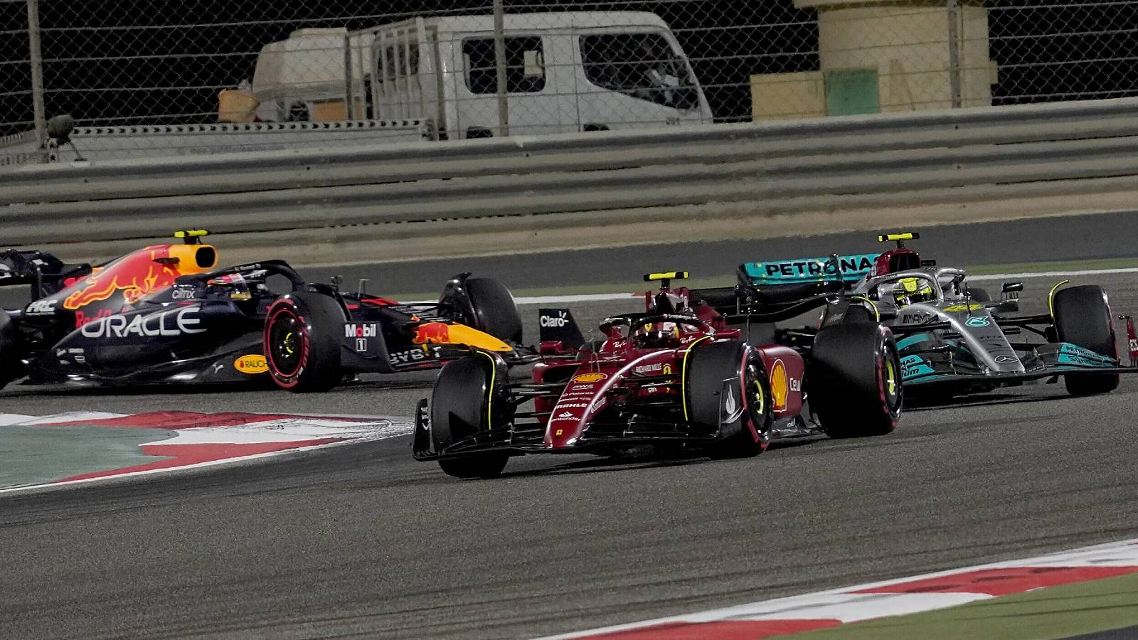 Ferrari, Mercedes and Red Bull battle. Bahrain March 2022.