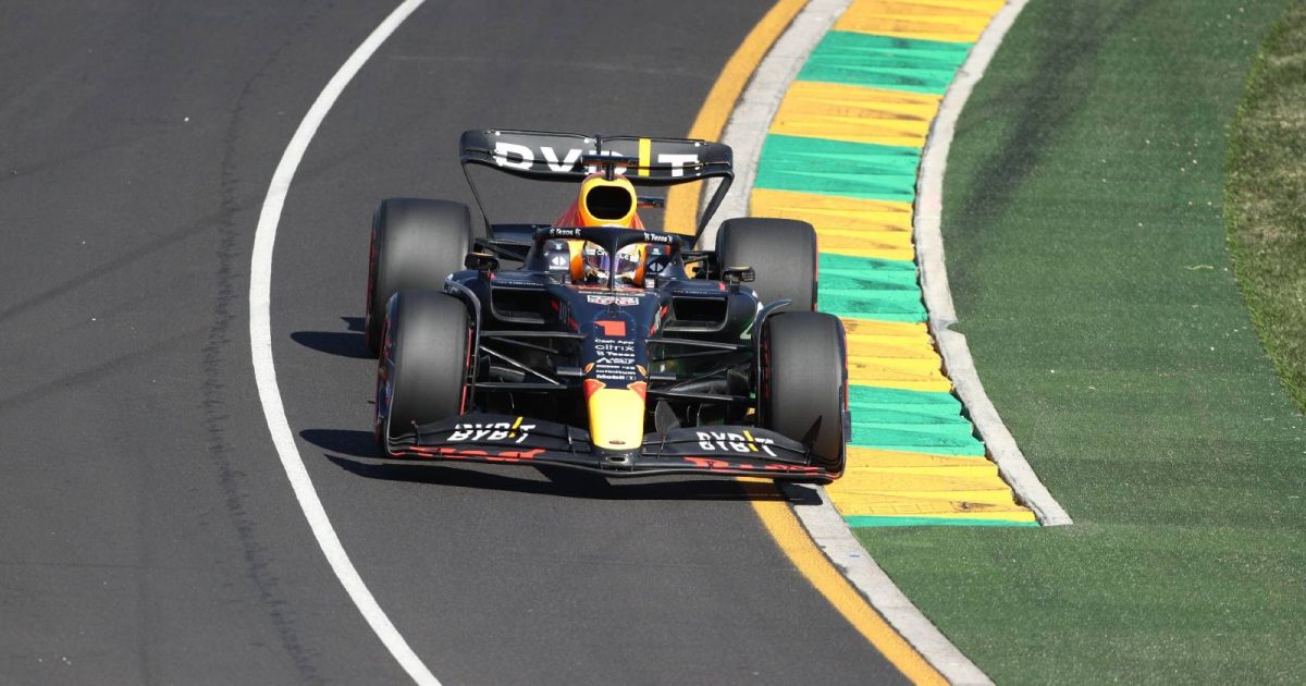 Max Verstappen during Australian GP practice. Melbourne April 2022.