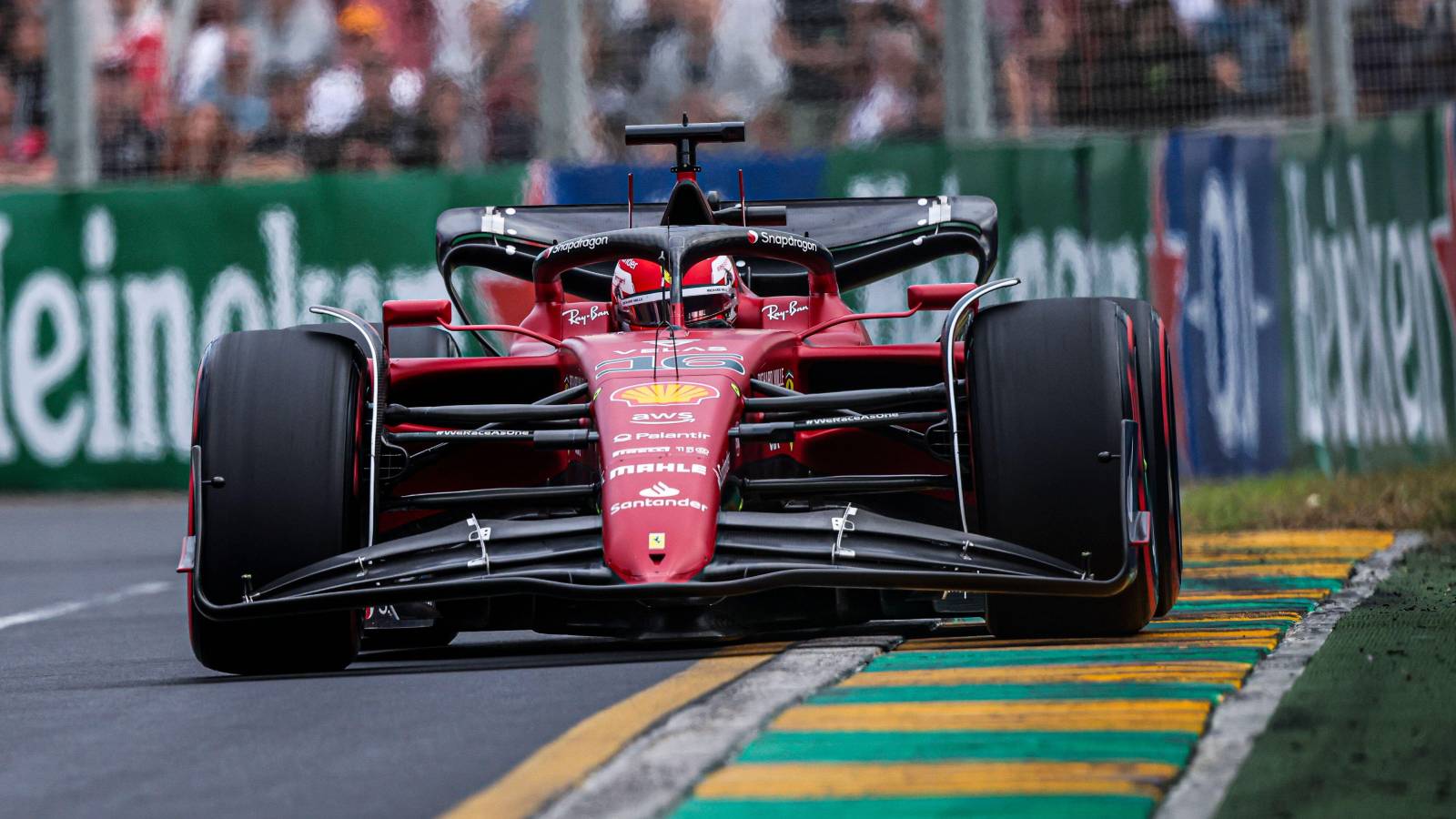 Charles Leclerc during free practice for the Australian GP. Melbourne April 2022.