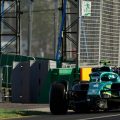 Sebastian Vettel walks away from crashed Aston Martin. Melbourne April 2022.