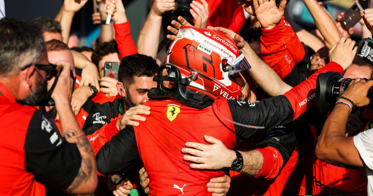 Charles Leclerc and Ferrari celebrate. Australia April 2022