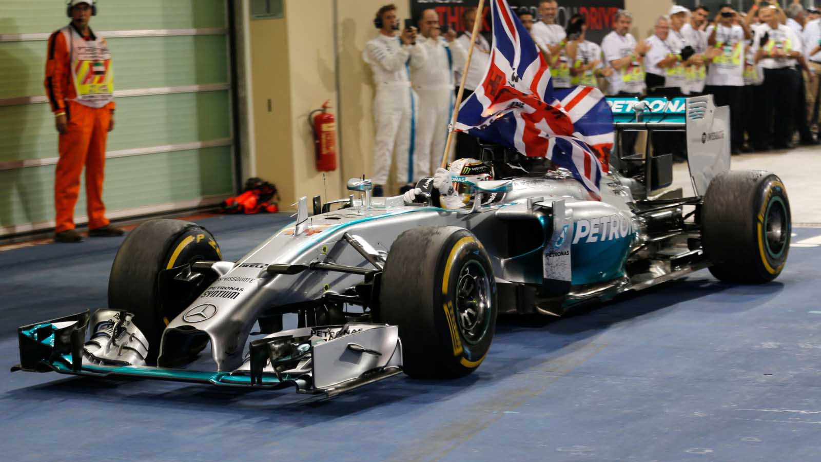 Lewis Hamilton wins the World Championship. Abu Dhabi November 2014.