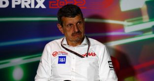 Guenther Steiner during a press conference at the Saudi Arabian GP. Jeddah March 2022.
