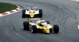 Renault drivers Rene Arnoux and Jean-Pierre Jabouille. 1980.