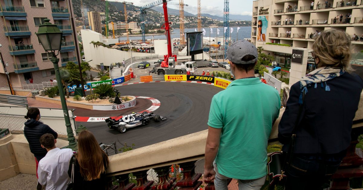 Pierre Gasly going around the streets of Monaco. Monaco May 2021