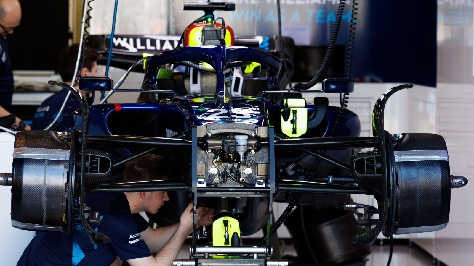 Williams working on Alex Albon's car. Australia April 2022