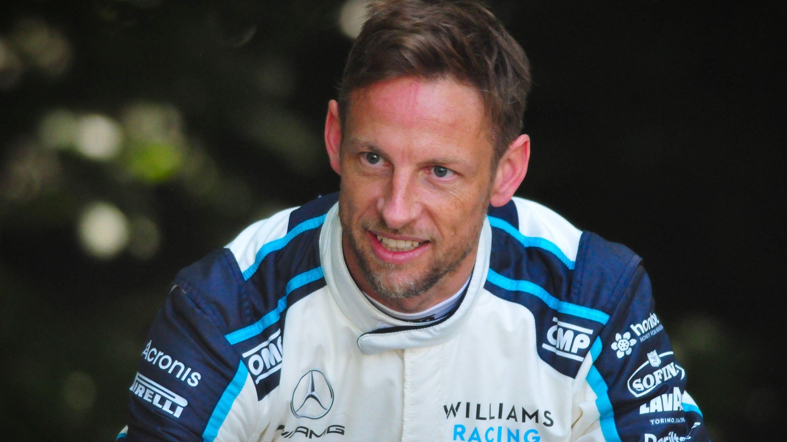 Jenson Button in a Williams race suit. England, July 2021.