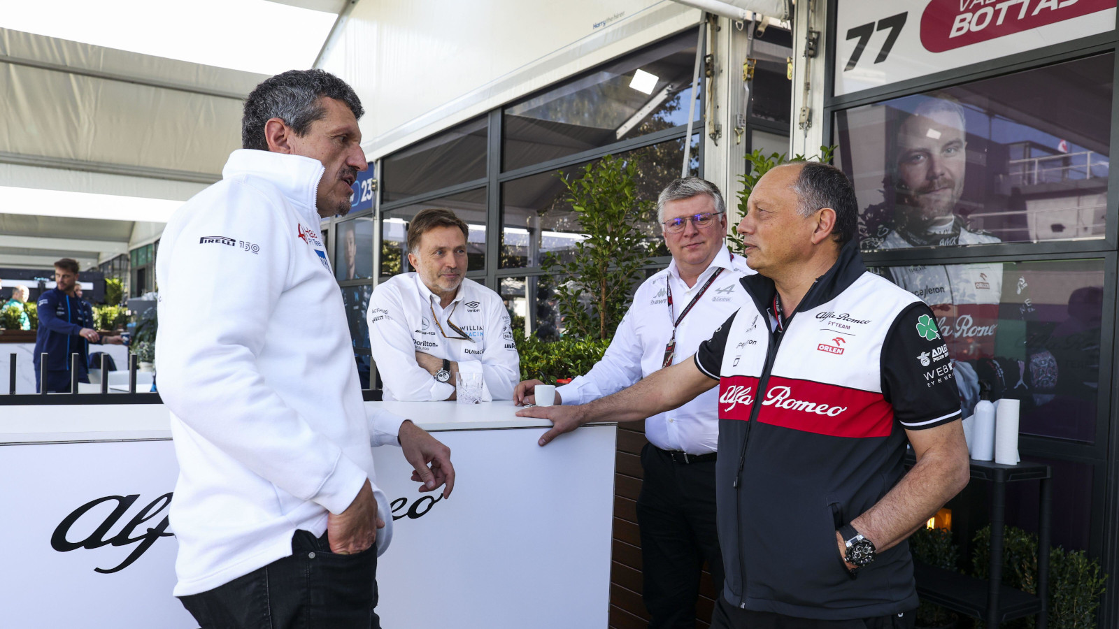 Guenther Steiner Jost Capito Otmar Szafnauer Fred Vasseur. Australia April 2022