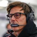 Toto Wolff wearing glasses and headphones. Sakhir, March 2022.