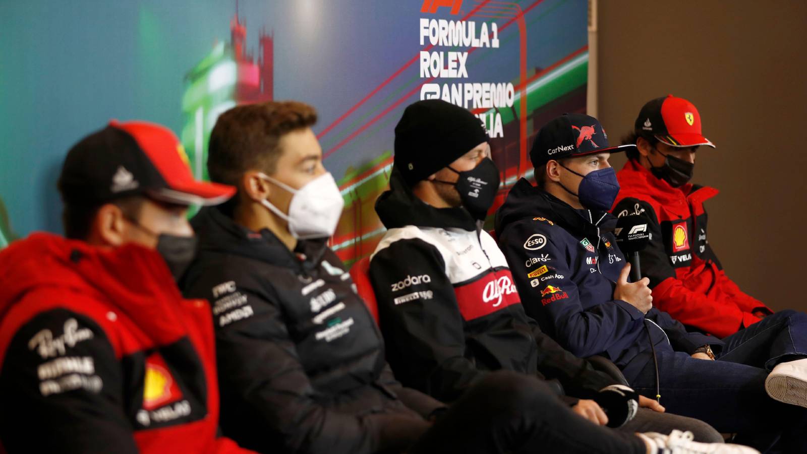 Drivers in an Imola press conference. Italy, April 2022.