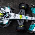 奔驰Lewis Hamilton aerial picture W13. Imola April 2022