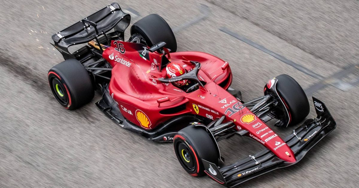 查尔斯·莱克莱克（Charles Leclerc），法拉利（Ferrari），上面。意大利，2022年4月。