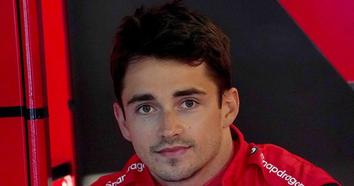 Charles Leclerc looks at the camera and smiles. Imola, April 2022.