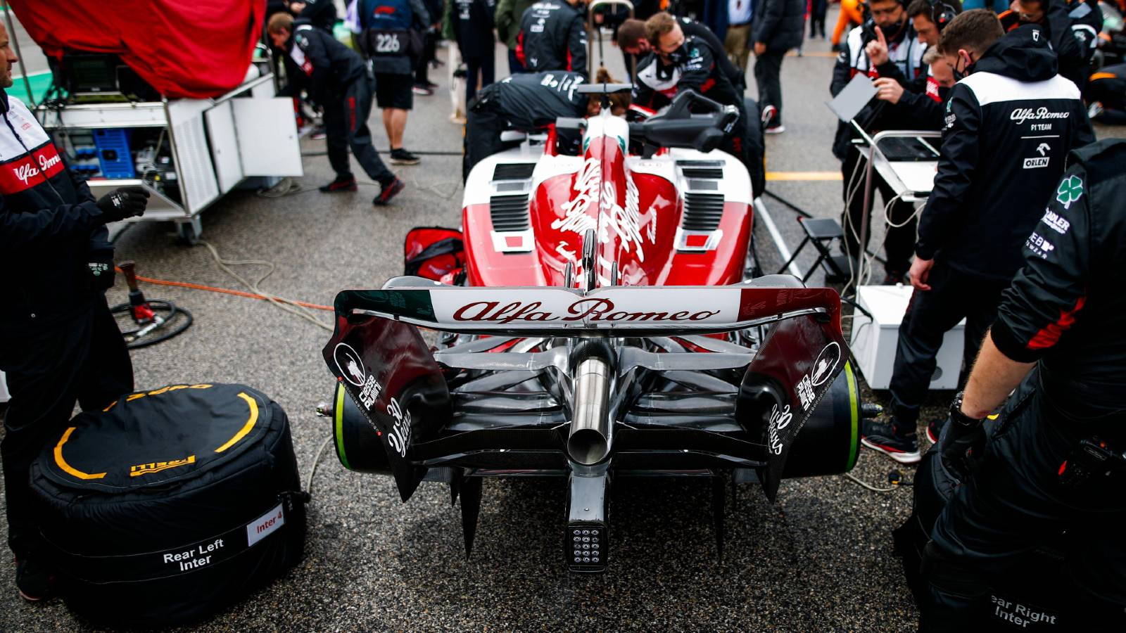 Valtteri Bottas' Alfa Romeo on the grid. Imola April 2022.