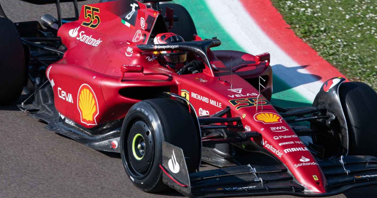 Carlos Sainz during a Pirelli tyre test. Imola April 2022.