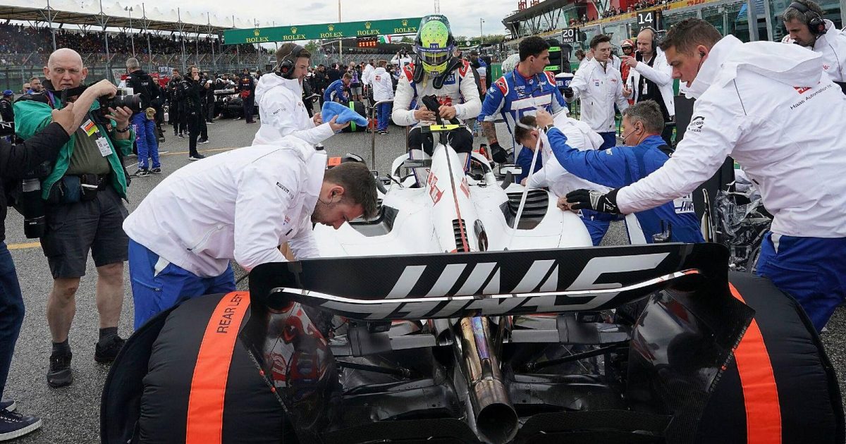 Mick Schumacher sitting on the Haas VF-22. Italy, April 2022.