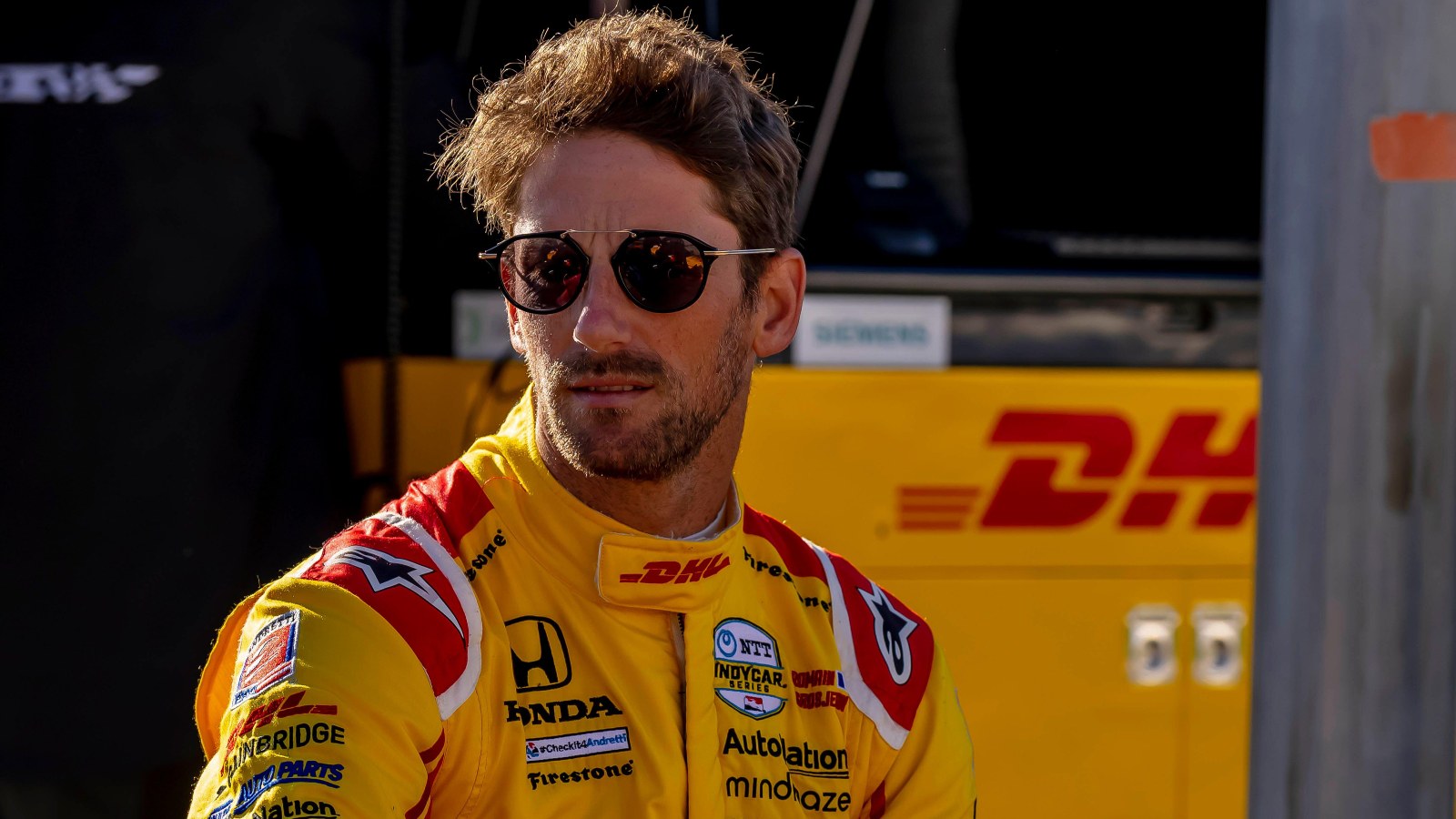 Romain Grosjean wearing sunglasses. Texas, March 2022.