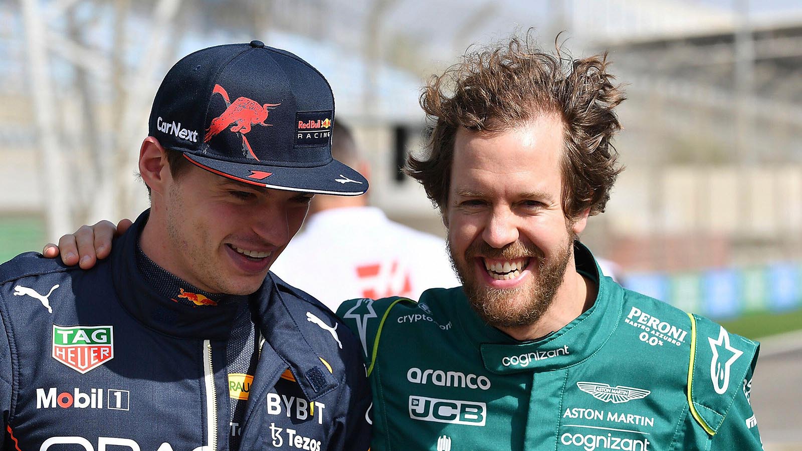Sebastian Vettel and Max Verstappen. Bahrain March 2022