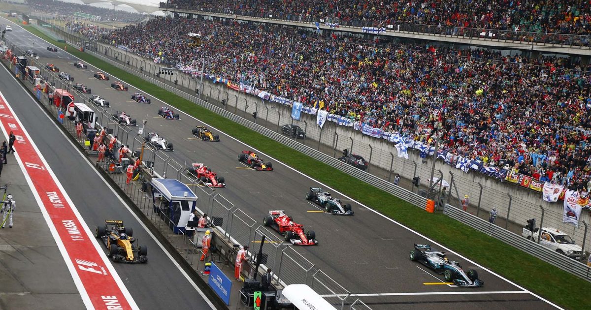 The cars line up for the 2017 Chinese Grand Prix