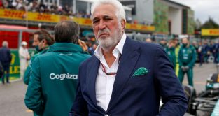 Aston Martin team owner Lawrence Stroll looks into the camera. Italy, April 2022.