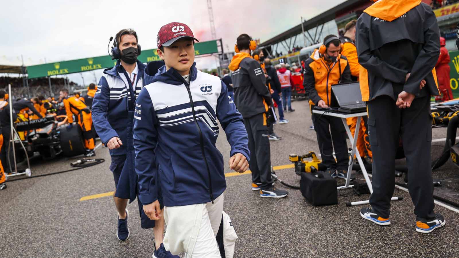 Yuki Tsunoda on the grid. Imola April 2022.