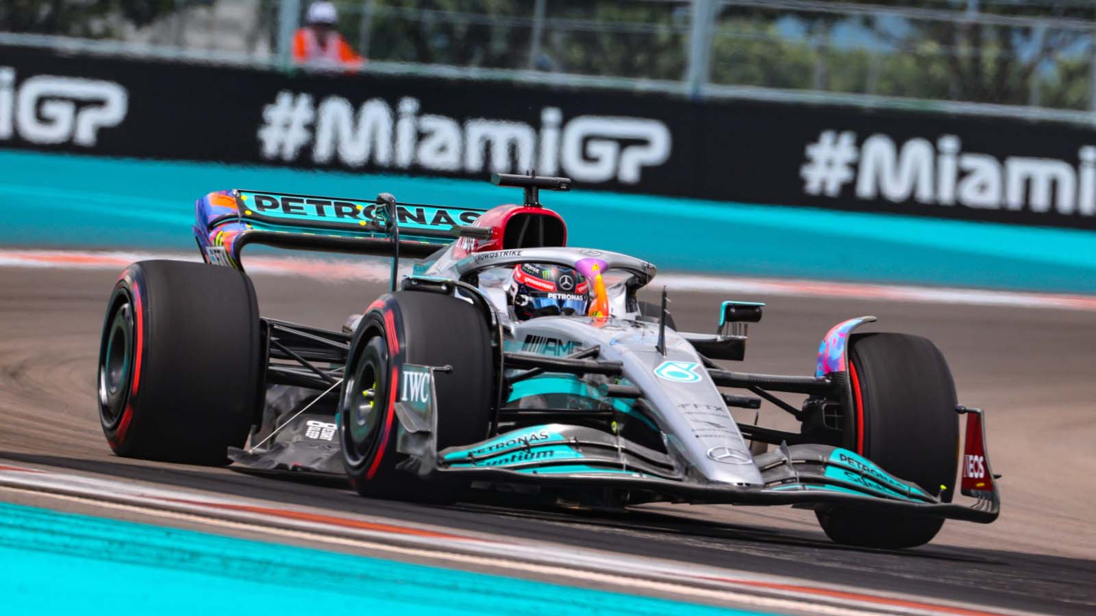 George Russell during practice. Miami GP May 2022.