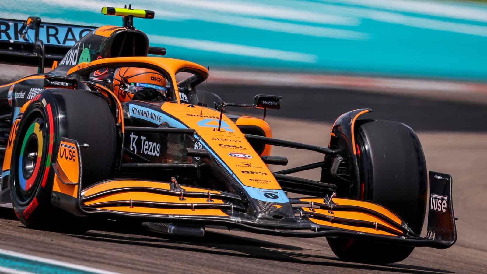 Lando Norris in practice. Miami May 2022.