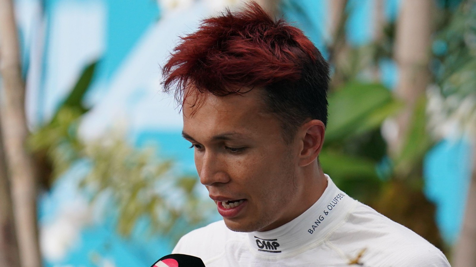 Alex Albon with red hair. Miami, May 2022.