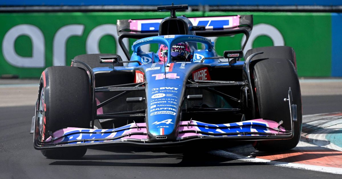 Fernando Alonso, Alpine, on-track in Miami. United States, May 2022.