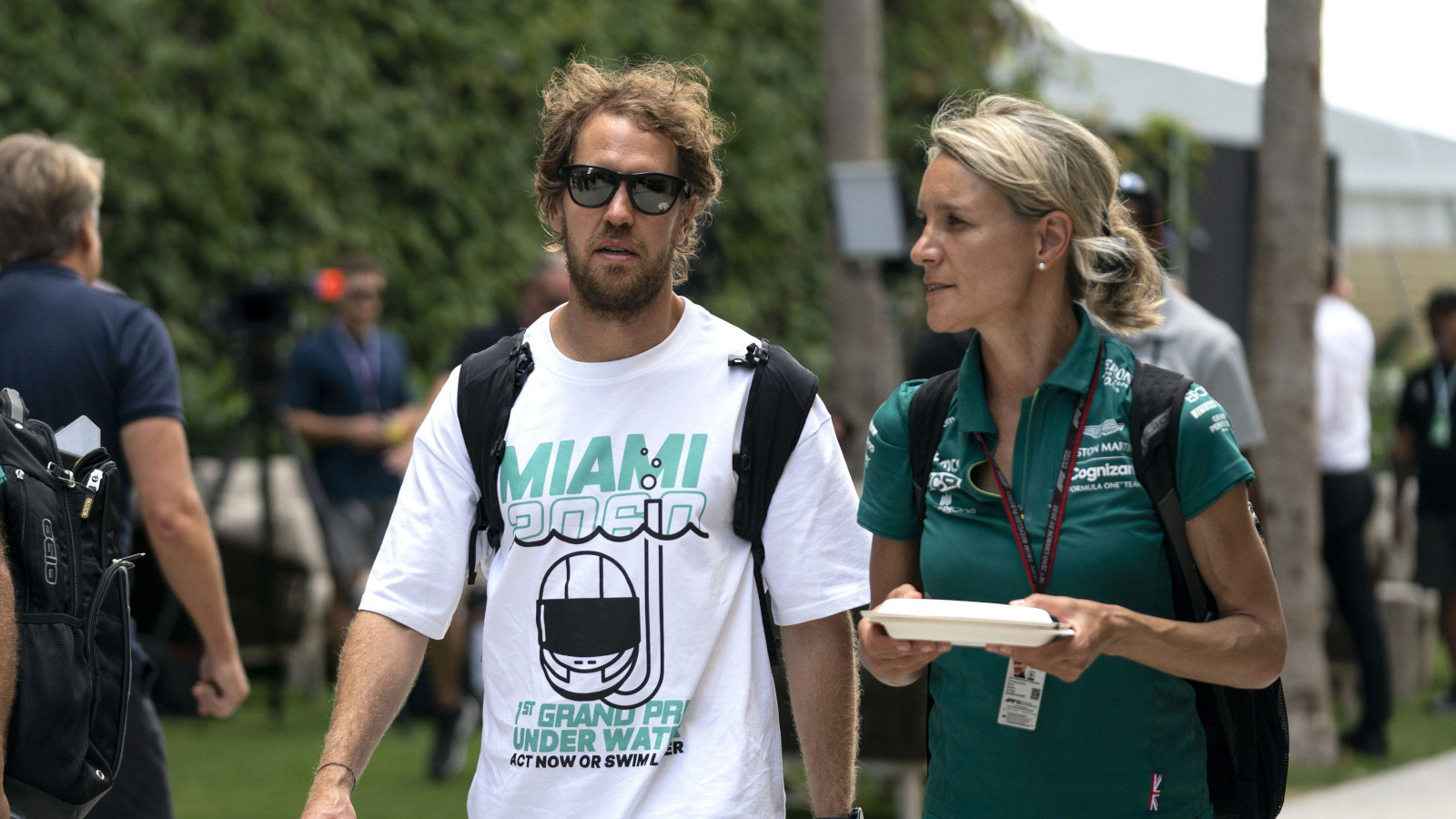 Sebastian Vettel Miami climate tshirt. Miami May 2022