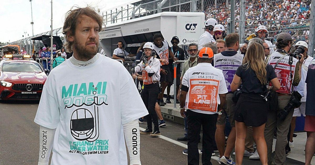 Sebastian Vettel Miami climate tshirt. Miami May 2022