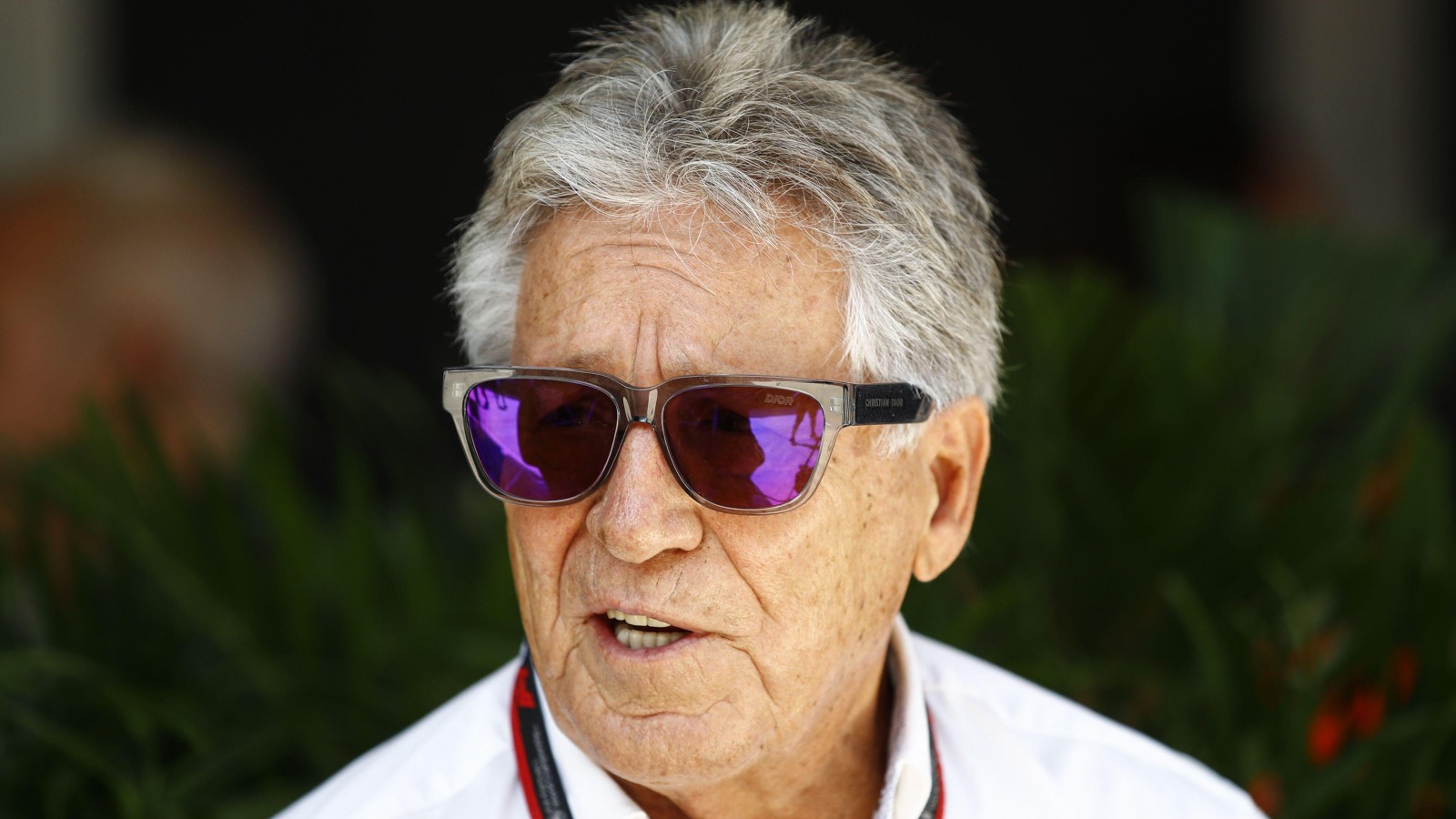 Mario Andretti wears sunglasses at the Miami Grand Prix. United States, May 2022.