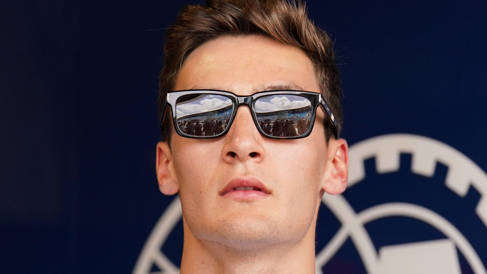 George Russell, Mercedes, wearing sunglasses. United States, May 2022.