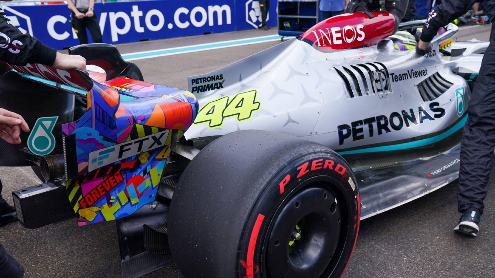 Lewis Hamilton's Mercedes. Miami May 2022.