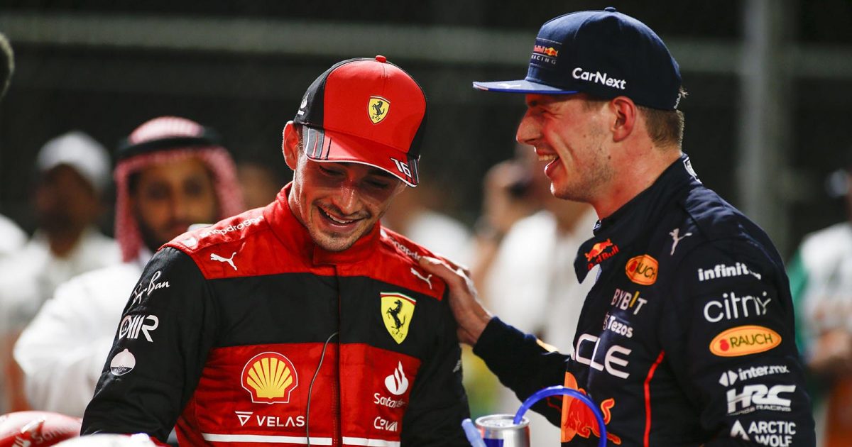 Charles Leclerc and Max Verstappen in Saudi Arabia. Jeddah April 2022