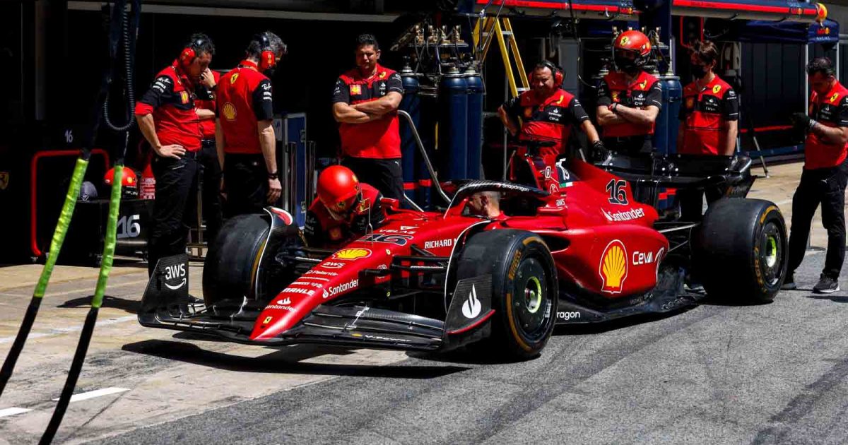 Ferrari pit stop practice. Barcelona May 2022.