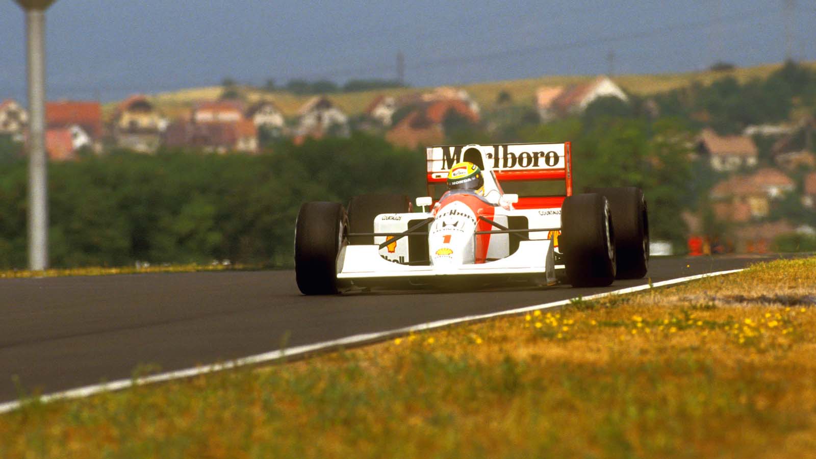 Ayrton Senna in action. Hungary 1992.