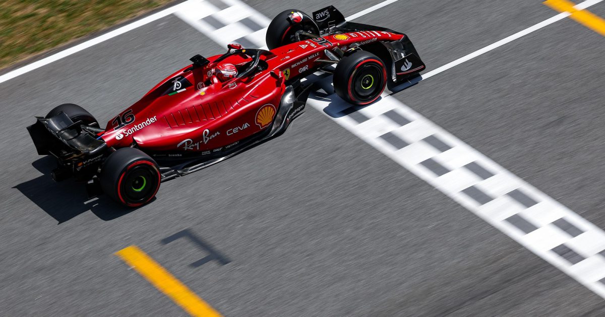 Charles Leclerc on track during the second practice session for the 2022 Spanish Grand Prix. Barcelona, May 2022. Results